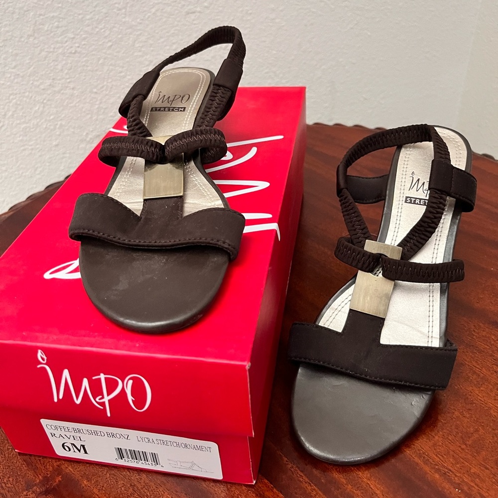 Impo Coffee/Brushed Bronz Sandals Sz 6M